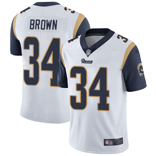 Los Angeles Rams Limited White Men Malcolm Brown Road Jersey NFL Football 34 Vapor Untouchable